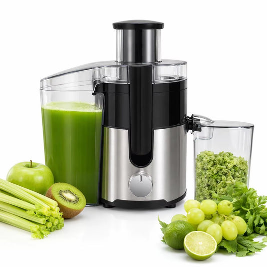 Professional High-Speed Juicer with 3-Inch Wide Mouth, Metal Body, 3-Speed Settings, Easy Cleaning, Detachable Design, High Juice Yield, and Adjustable Spout for Efficient Fruit and Vegetable Juicing