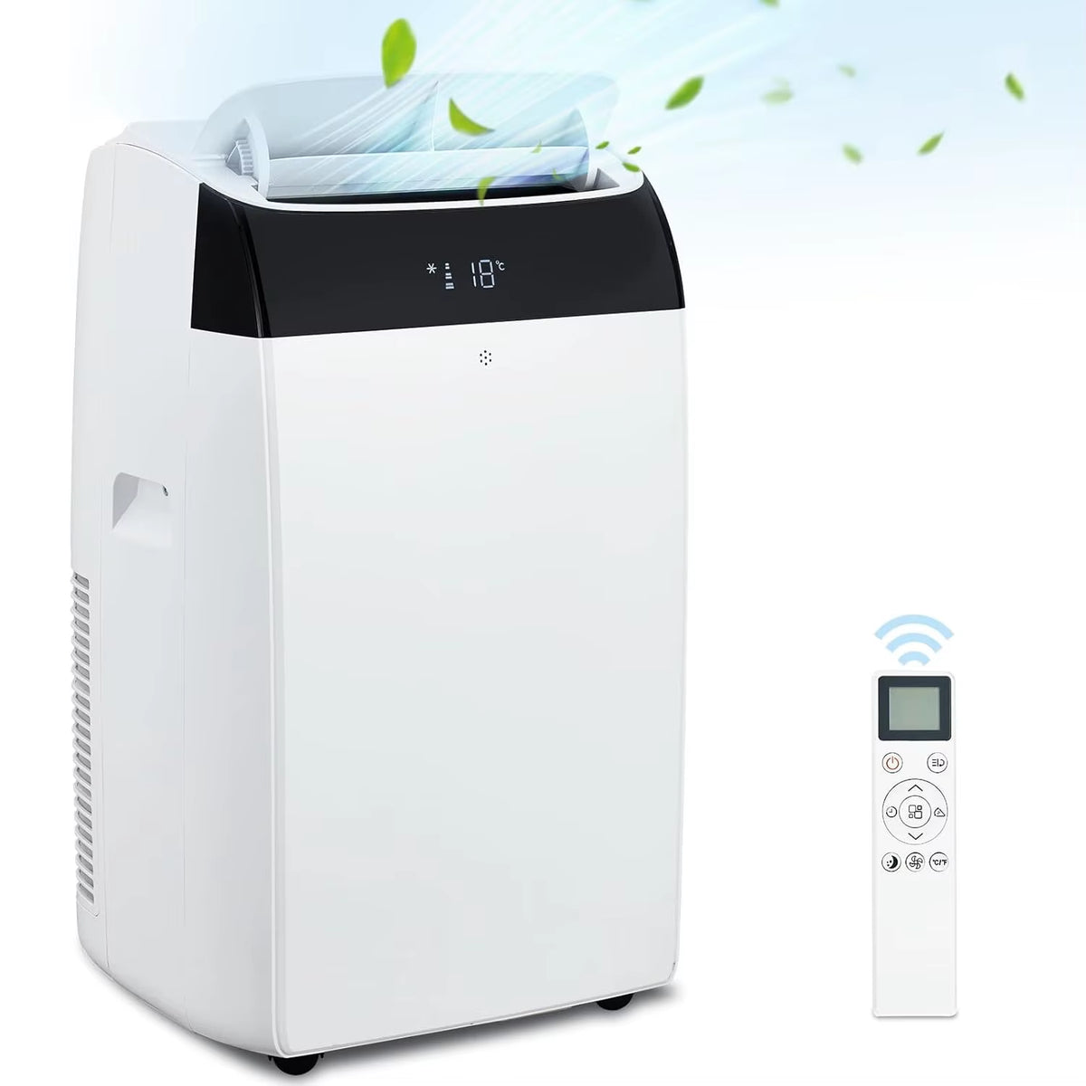 14000 BTU Portable Air Conditioner - 3-in-1 Free Standing Cooling Unit with Fan, Dehumidifier, Remote Control, and Sleep Mode