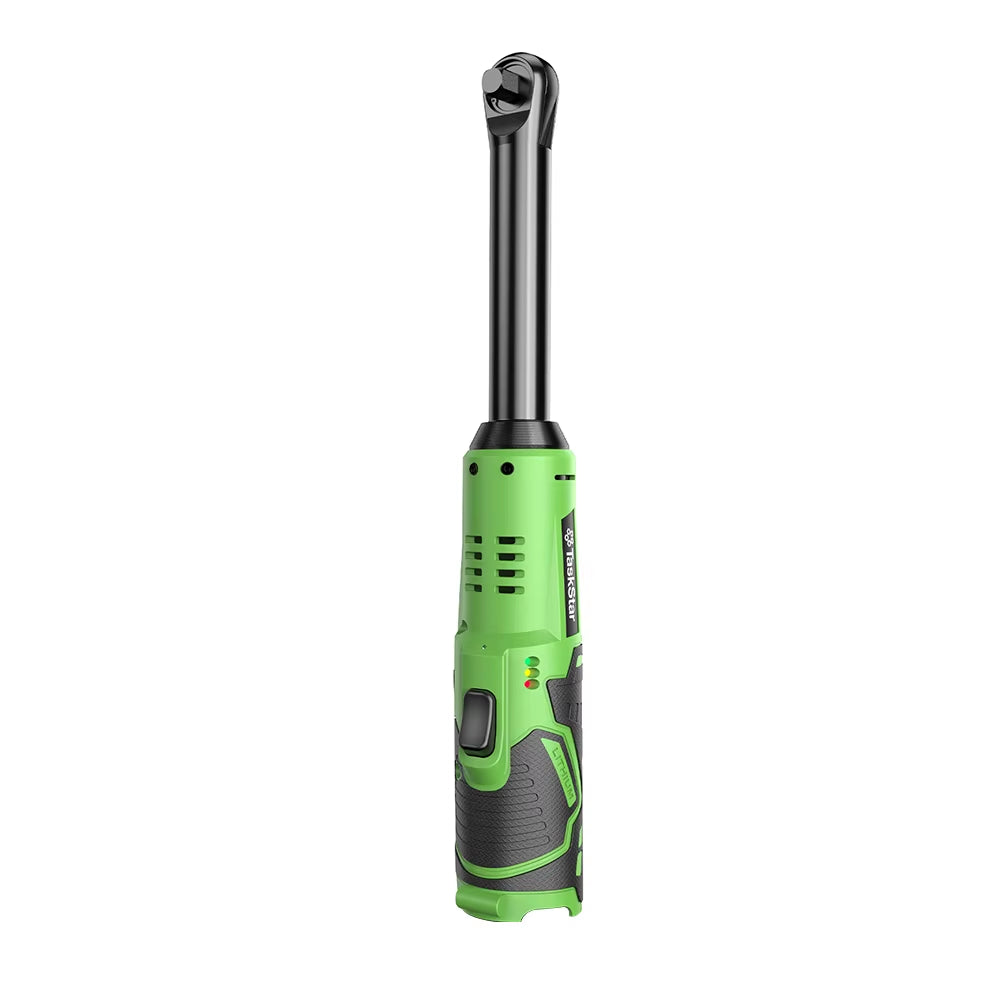 Taskstar 6-Inch Cordless Ratchet Wrench with Extended Reach, 3/8" Electric Wrench, 36.88 Ft-Lbs Torque for Automotive Repairs, Includes Two 2.0Ah Batteries and Integrated LED Work Light