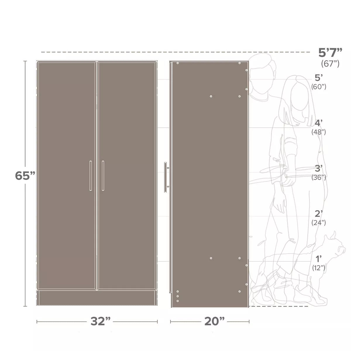 32-Inch Elite Wardrobe Cabinet 