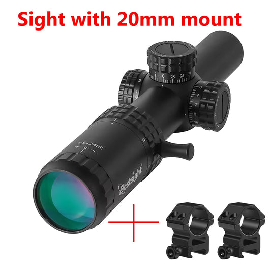 1-5X24 Tactical Optical Scope with Red and Green Illuminated Reticle for Hunting