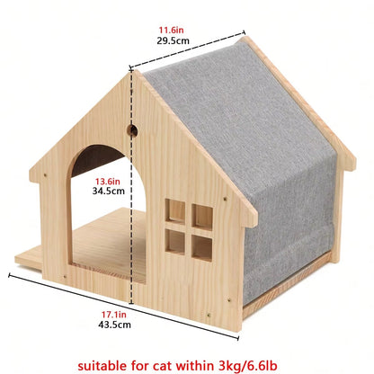 Wall-Mounted Cat Climbing Shelf with Four-Step Stairway and Sisal Scratching Post for Enhanced Pet Play and Comfort
