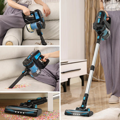 Cordless Vacuum Cleaner, 20Kpa Stick Vacuum up to 40Min Runtime, 6-In-1 Cordless Stick Vacuum for Household Cleaning