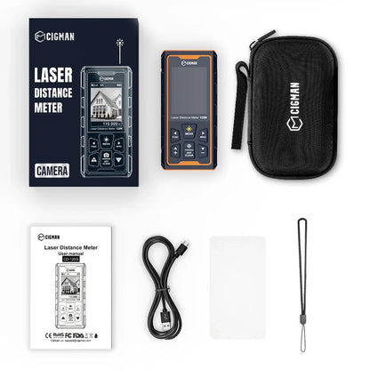  Laser Distance Measure 120M 393Ft Digital Pointfinder 4X Zoom P2P Technology IP68 Waterproof Bluetooth Wireless Charging 2.4" IPS Display