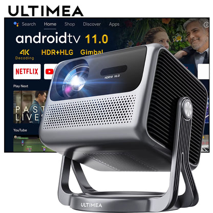 1080P Full HD Projector 4K Portable with 90° Gimbal Smart Android 11.0 5G Wifi Bluetooth Home Theater Projectors