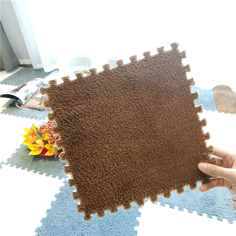 Soft Plush Baby Play Mat EVA Foam Children'S Carpet Interlocking Exercise Tiles Floor Carpet and Rug for Kids Pad 30*30 CM