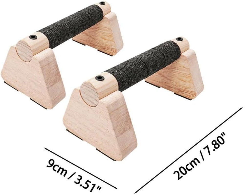 Push-Up Stand, 2 PCS Wood Pushup Bars Non-Slip Base Exercise Home Workout Equipment, Push up Bars & Calisthenics Bar, Supports Aerobics and Upper Body Strength Training for Men and Women