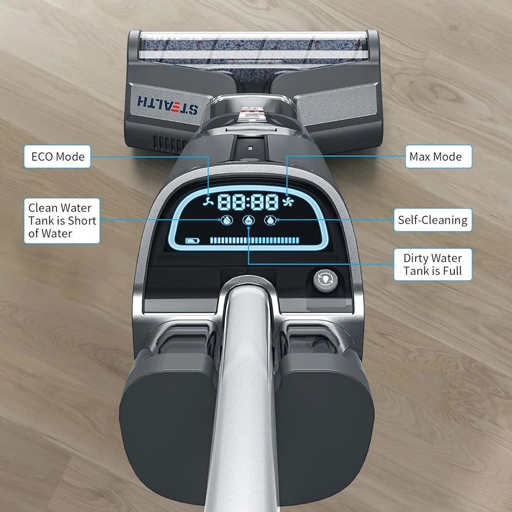  Cordless Electric Mop, Lightweight, 30 Minutes Long Running Time, Self Cleaning, Suitable for Wet Dry Vacuums, Hard Floors and Area Rug