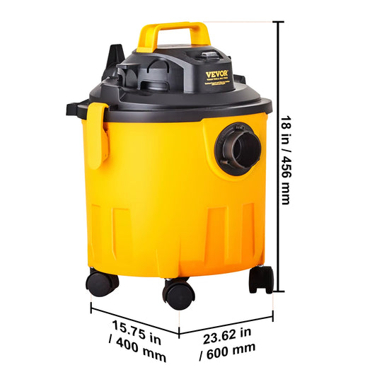 Stainless Steel Wet Dry Shop Vacuum Wet Dry Vac Powerful Suction Small Shop Vac Perfect for Carpet Debris Pet Hair