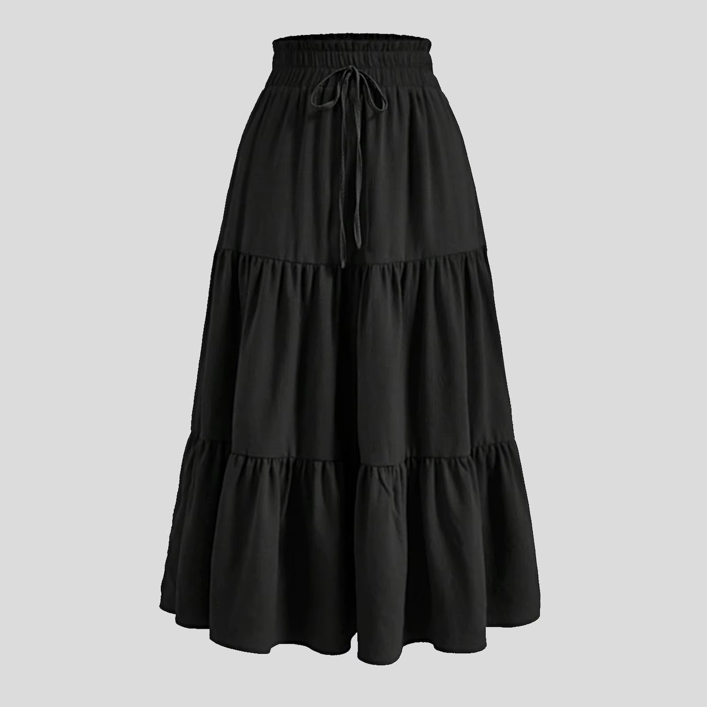 Women'S Boho Floral Print Skirt Vintage High Waist Maxi Skirts Summer Casual Loose Beach Skirt Elegant Ladies Flowy Ruffle Skirt