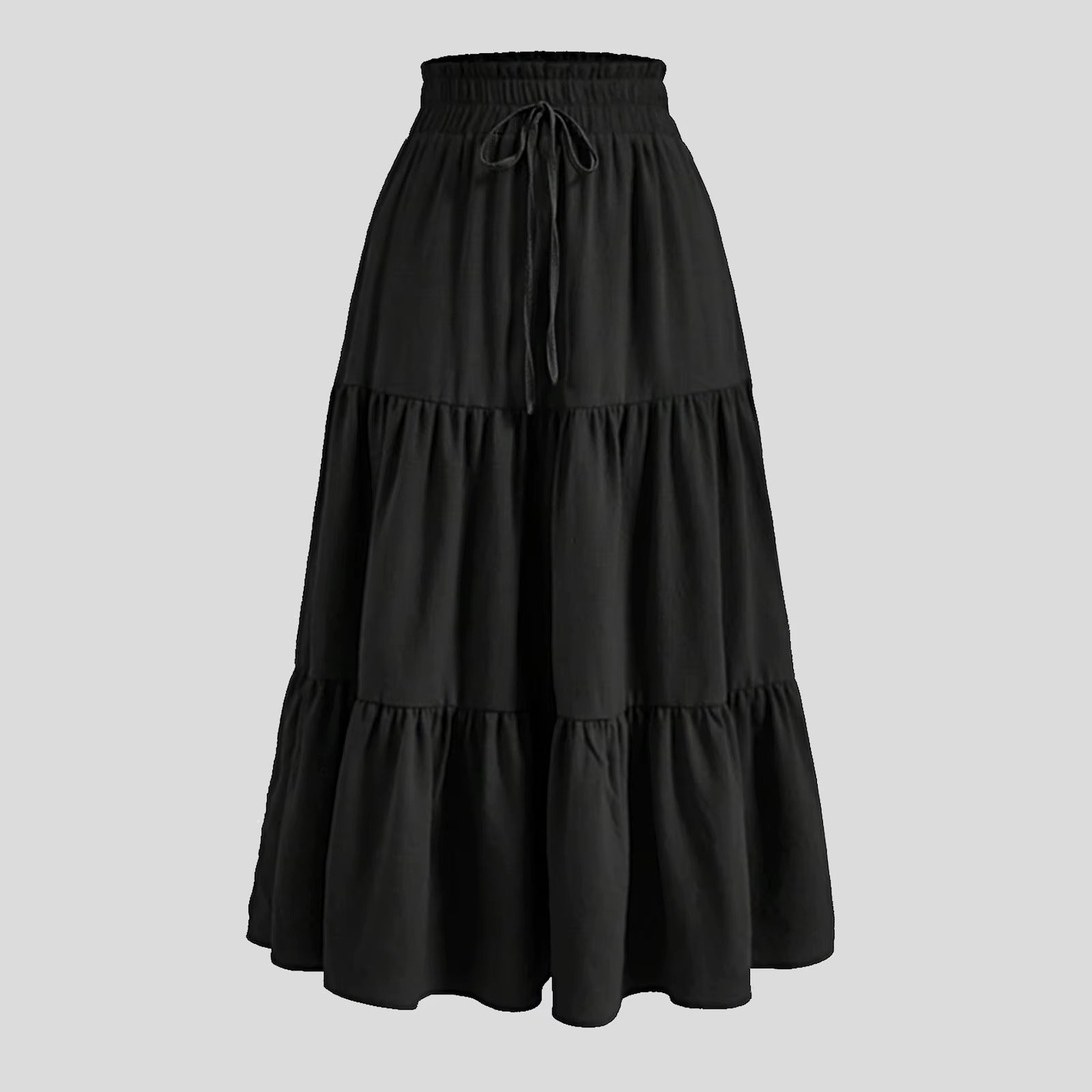 Women'S Boho Floral Print Skirt Vintage High Waist Maxi Skirts Summer Casual Loose Beach Skirt Elegant Ladies Flowy Ruffle Skirt