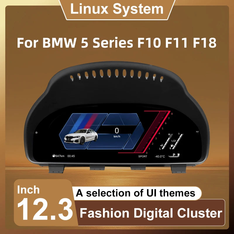 12.3-Inch Digital Instrument Cluster for BMW 5, 6, 7 Series and X3, X4, X5, X6 Models (F01, F07, F10, F15, F16, F18, F25, F26)
