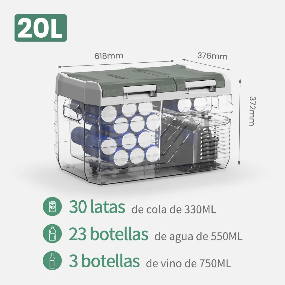 Alpicool NLS Series Portable Car Refrigerator and Freezer - 20L, 30L, 40L Capacity, 12V/24V DC and 100-240V AC for Camping and Outdoor Use