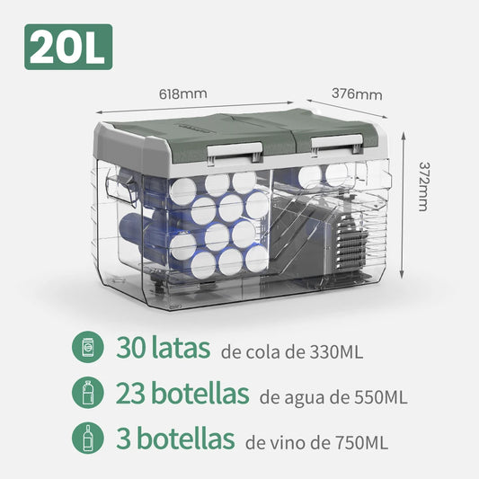 Alpicool NLS Series Portable Car Refrigerator and Freezer - 20L, 30L, 40L Capacity, 12V/24V DC and 100-240V AC for Camping and Outdoor Use