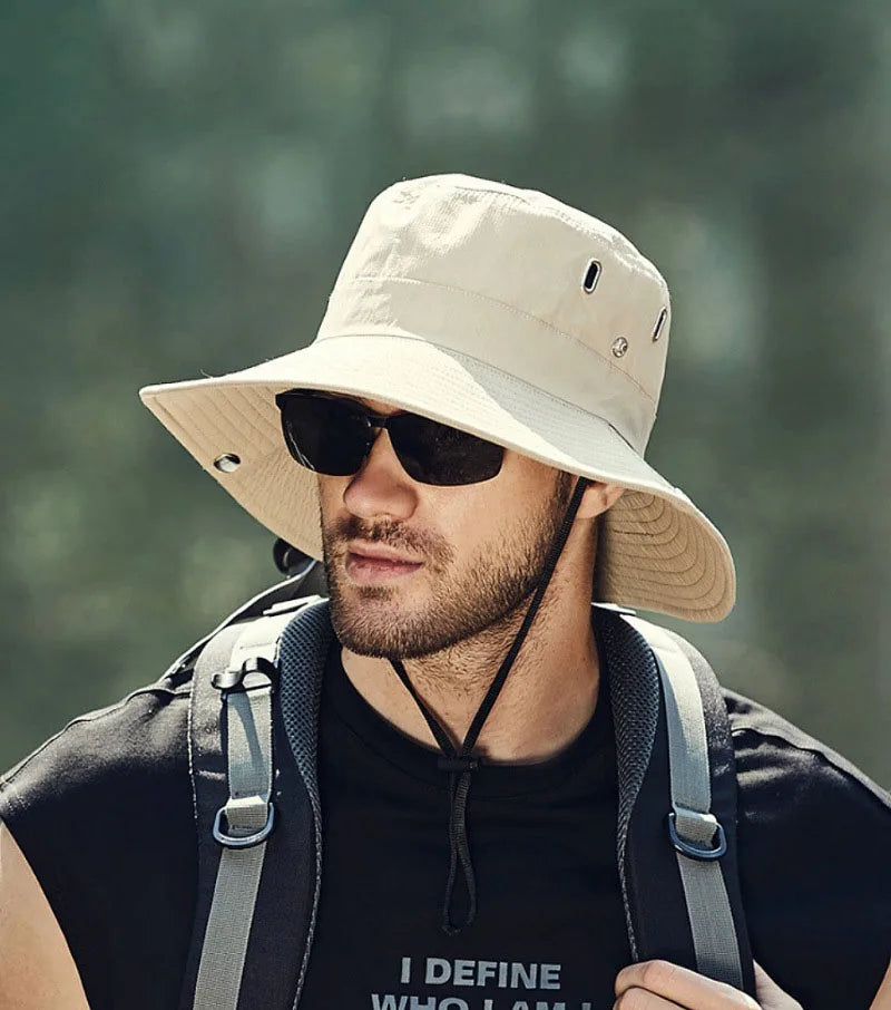 UV Protection Summer Sun Hats for Outdoor Activities - Versatile Fishing, Hunting, Hiking, and Camping Visor Bucket Hat with Neck Flap for Men and Women