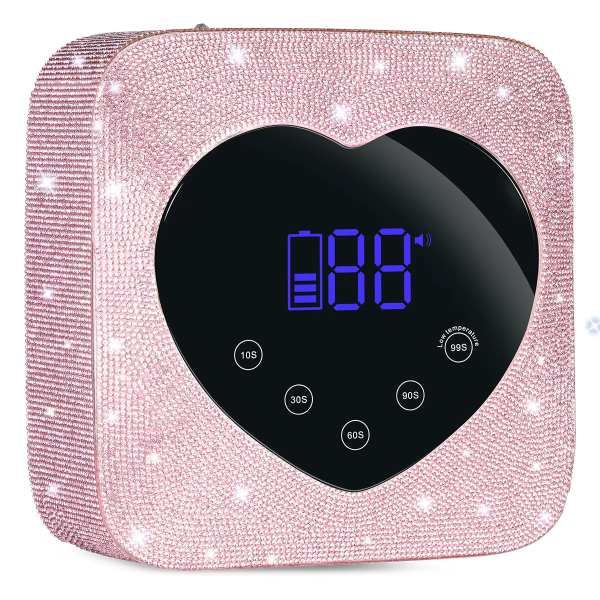 Rechargeable UV LED Nail Lamp 72W Cordless UV Light for Nails with Rhinestone Heart Shaped Manicure Pedicure Machine Nail Tools