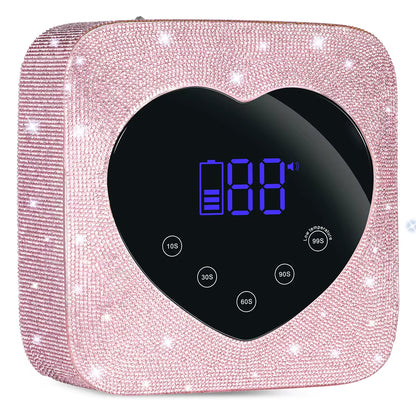 Rechargeable UV LED Nail Lamp 72W Cordless UV Light for Nails with Rhinestone Heart Shaped Manicure Pedicure Machine Nail Tools