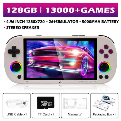 128G 256G  Smart Pro Handheld Game Console 4.96''IPS Screen Linux System Joystick RGB Lighting Retro Video Game Player NEW
