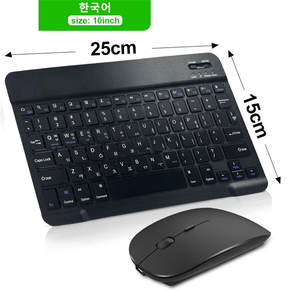 Wireless Bluetooth Keyboard and Mouse for iOS, Android, and Windows Tablets - Compatible with iPad Air, Mini, Pro 