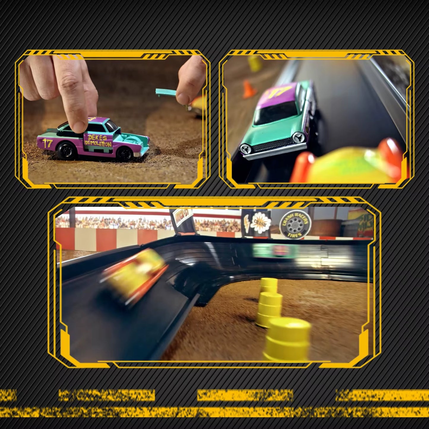 VATOS CRASH RACERS Track Speed Collision Racing Car Set Rechargeable Cars the Fast and the Furious Racing Toys Gifts Kids Game