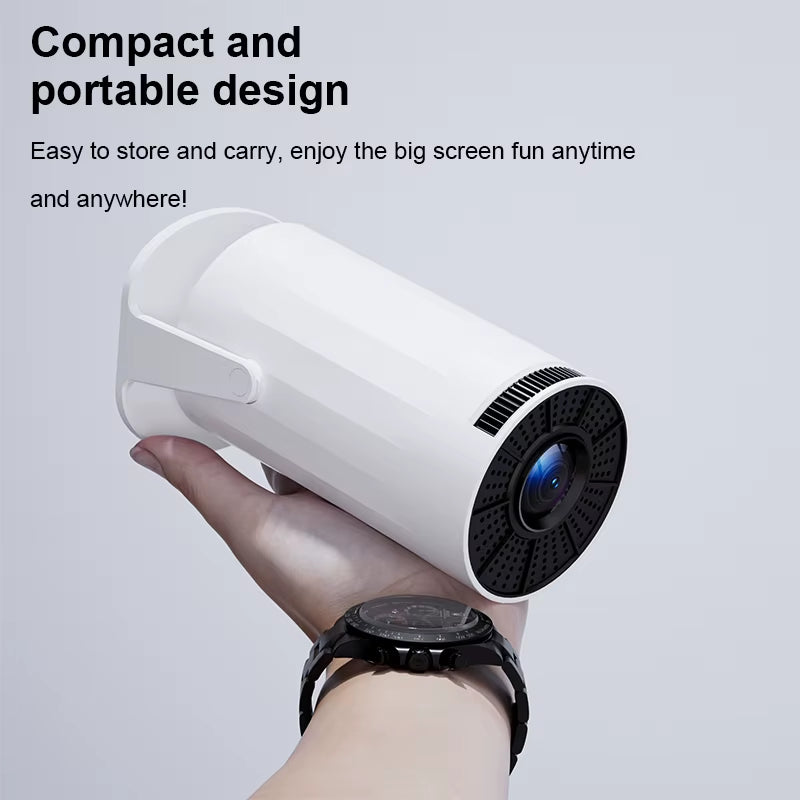 2025 New 4K Smart Android Projector - 180 ° Rotating Stand + Auto Keystone, Home/Office/Camping All-In-One - Wifi/Bluetooth Dual
