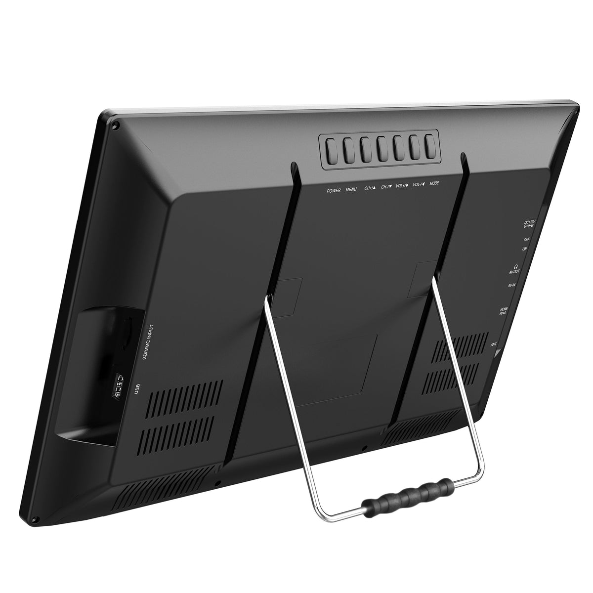 Supersonic Portable 16" 12 Volt Digital LED TV with USB, SD, and HDMI Input, Built-In Rechargeable Lithium Ion Battery and FM Radio (SC-2816)