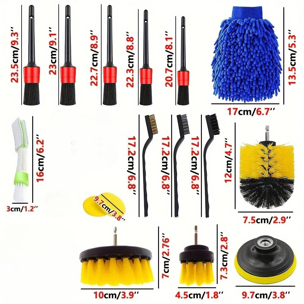 Premium Car Detailing Brush Set - Comprehensive Auto Cleaning Kit for Vents, Gaps, and Air Outlet Maintenance