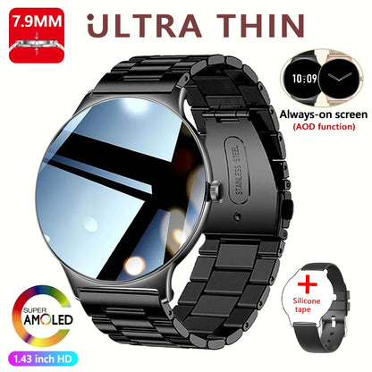 New Ultra Thin Smart Watch Women Screen Always Display Time Sports Bracelet Bluetooth Call Fashion Smartwatch