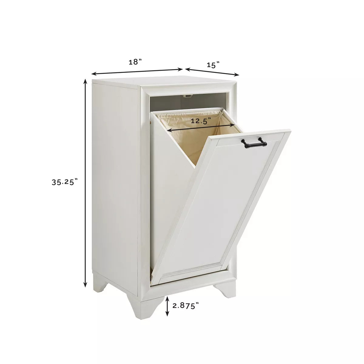 White Linen Hamper Decorative Wall Cabinet
