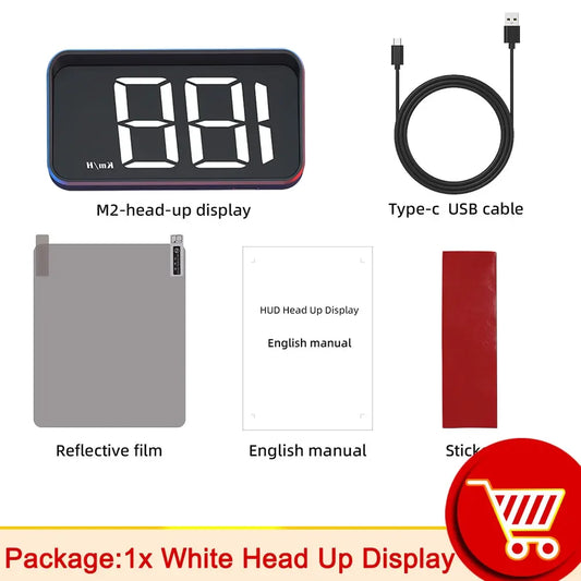 Head up Display M2 GPS HUD Car Universal Speedometer KMH USB Cable Plug & Play GPS & Beidou Dual Satellite System