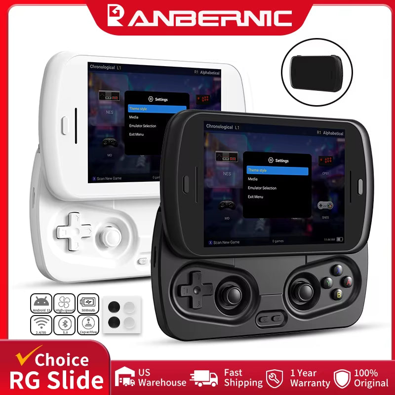 RG Slide Retro Handheld Game Console 4.7" LTPS In-Cell Android Video Gaming Player Supports AI Assistant 1080P-Port Out