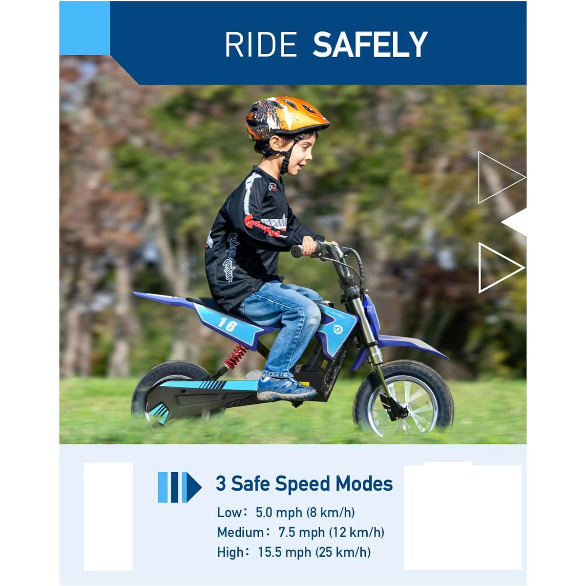 Hiboy 36V 300W Electric Motorcycle - Maximum Speed of 15.5 MPH and 13.7 Miles Range, 3-Speed Modes Electric Dirt Bike for Children Ages 3-10