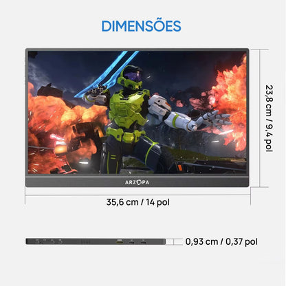 ARZOPA 16.1" 144Hz 100% Srgb 1080P FHD Portable Gaming Monitor HDR External Second Screen for Switch, Xbox,Ps5,Laptop,Pc,Z1Fc