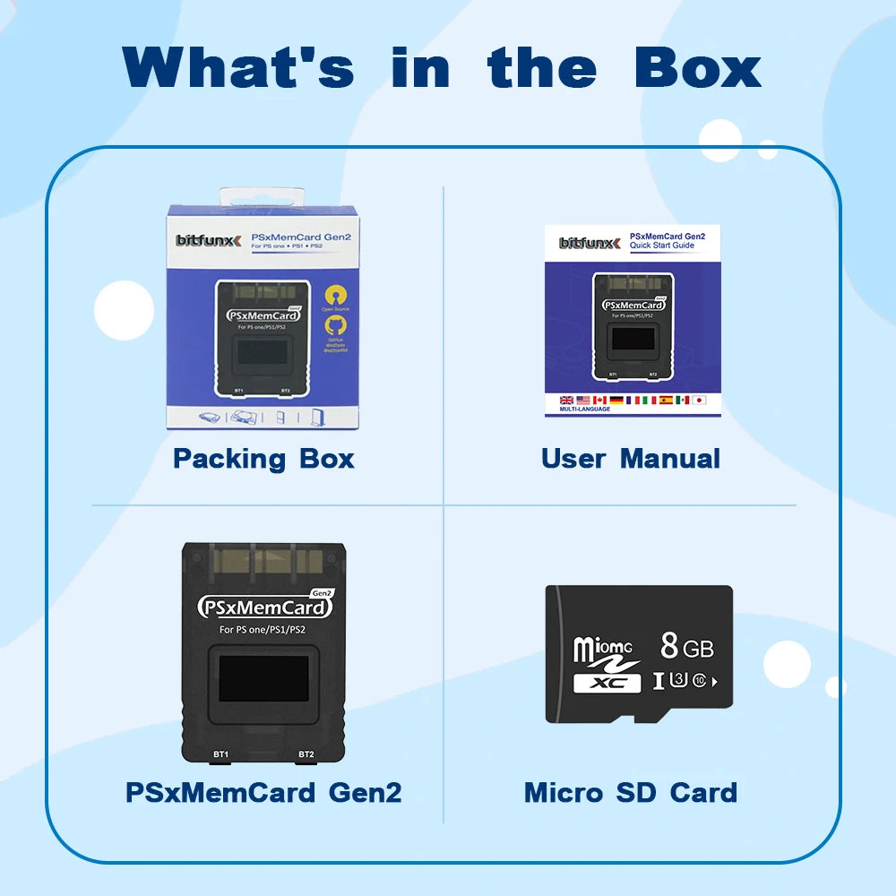 Psxmemcard Gen2 SD2PSX Memory Card for PS1/PS2 SD Card Reader Card Adapter for PS One Game Console save Data Game Card