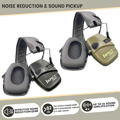 Shooting Electronic Ear Protection Safety Earmuffs Impact Noise Reduction Slim Hearing Protector for Huning Nrr22Db