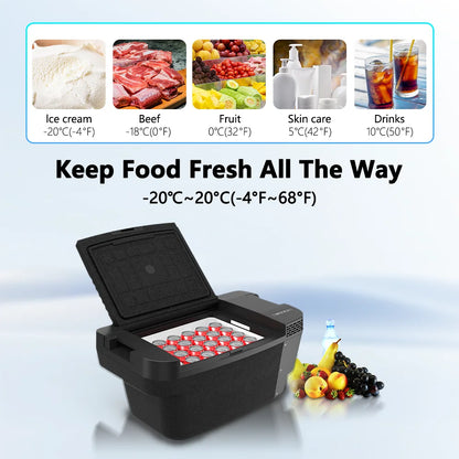 Alpicool TSL35 Portable Refrigerator for Tesla Model Y 2024, 37Qt (35L) Car Freezer with Rapid Cooling -4℉ to 68℉, 12/24V DC