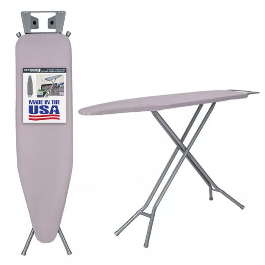 Home Products Light Gray 4-Leg Mesh Top Ironing Board with Integrated Iron Rest