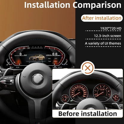 12.3-Inch Digital Instrument Cluster for BMW 5, 6, 7 Series and X3, X4, X5, X6 Models (F01, F07, F10, F15, F16, F18, F25, F26)
