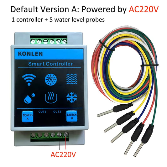Tuya Water Level Sensor WIFI Smart Home Leakage Flood Alarm Controller Meter Pool Vape Tank Flow Detector Leak Protection