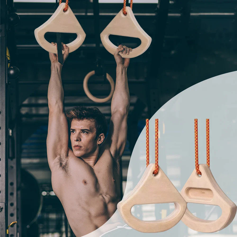 Portable Hangboard Rock Climbing, 2 Pack Triangular Wooden Climbing Fingerboard with 3 Multi-Depth Pockets, Finger Strength, Arm Workout & Pull-Up Training