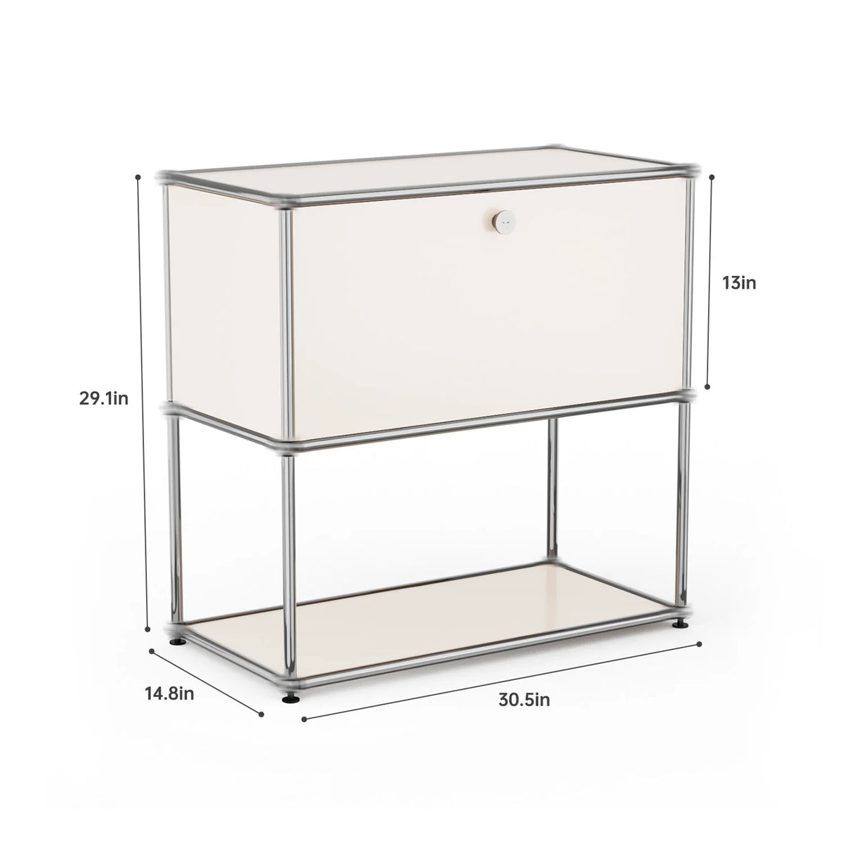 Contemporary Stainless Steel Storage Cabinet and TV Stand for Living Room and Home Office