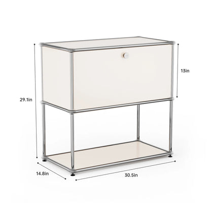 Contemporary Stainless Steel Storage Cabinet and TV Stand for Living Room and Home Office