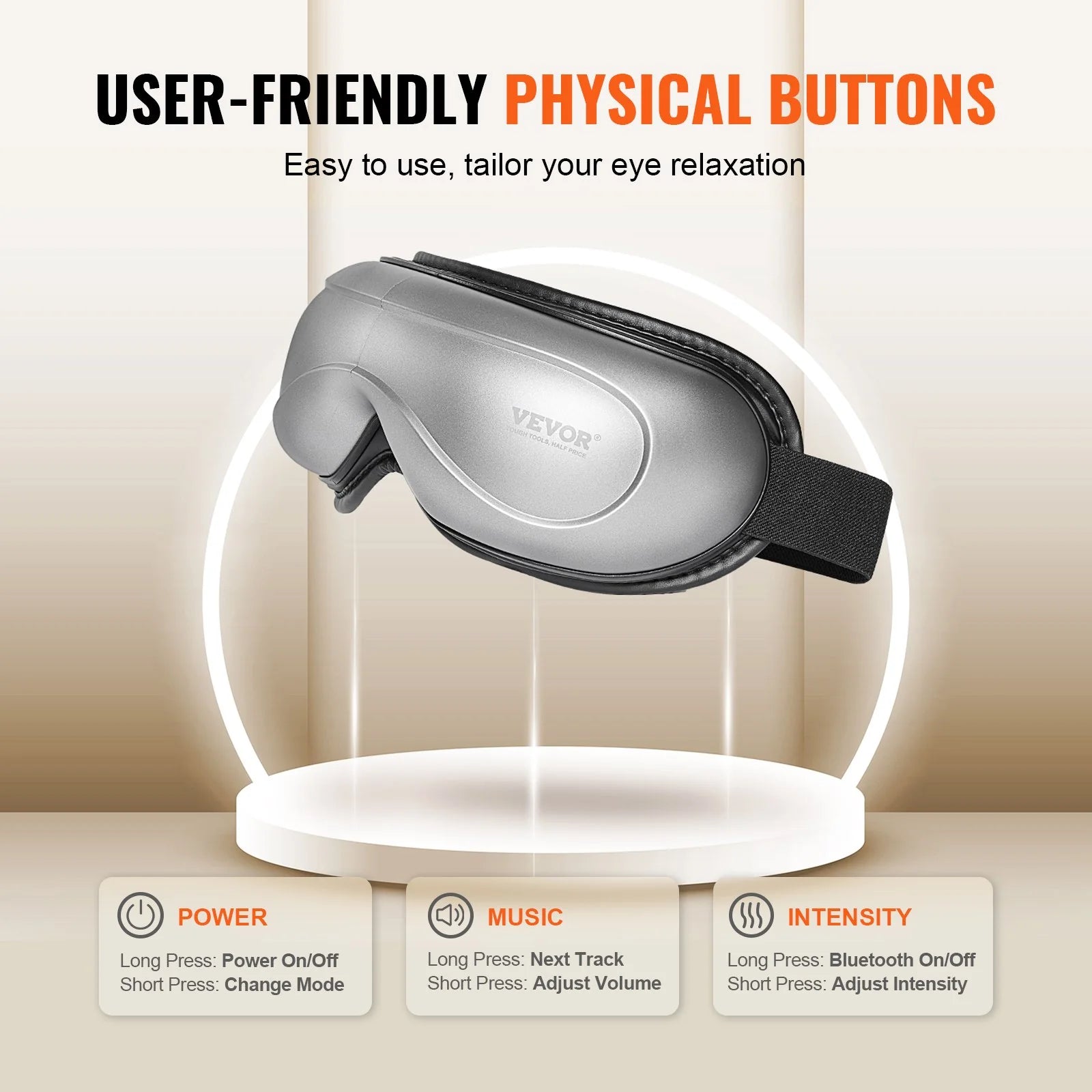 Heated Eye Massager Eye Care Device 5 Modes Bluetooth Music 180¡Ã Foldable
