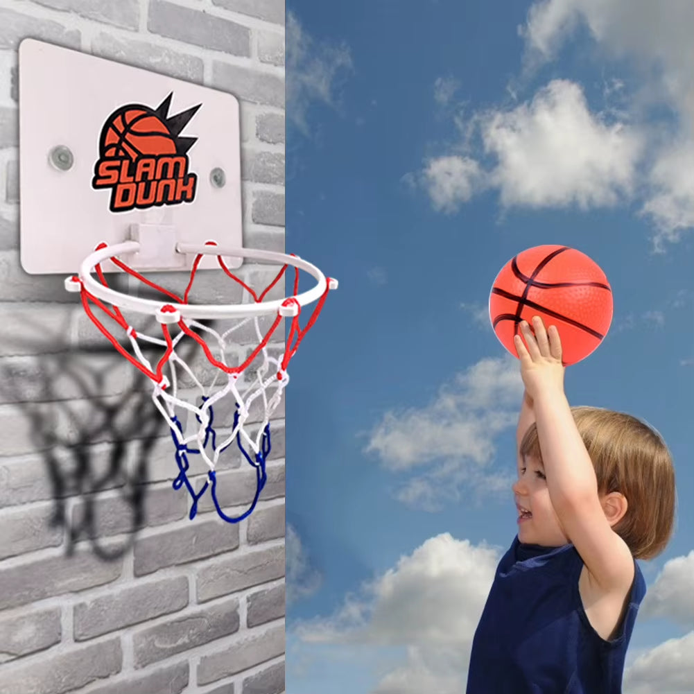 1-5Set Mini Basketball Hoop Set with Ball and Inflatable Kids Funny Game Home Sports Wall Hanging Basket Pump for Indoor Outdoor
