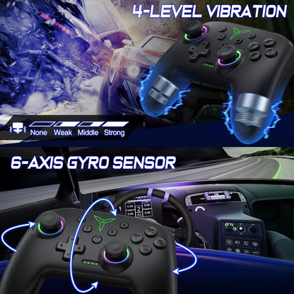 Q218 Wireless Switch Controller for Nintendo Switch/Oled/Lite/Android/Ios/ PC with Programmable,Turbo,6-Axix Gyro