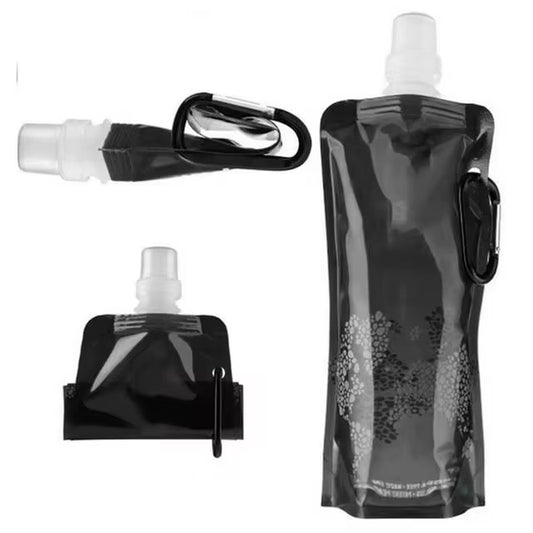 500ML Portable Ultralight Foldable Silicone Folding Water Bottle Water Bag Outdoor Sport Supplies Hiking Camping Soft Flask Bag