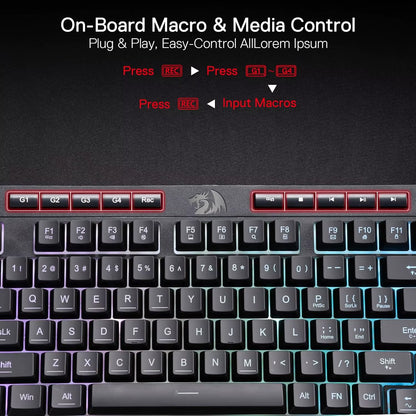 K515 Shiva RGB Membrane Gaming 98 Keys Mechanical Detachable Wrist Rest Smooth Linear Switch Keyboard