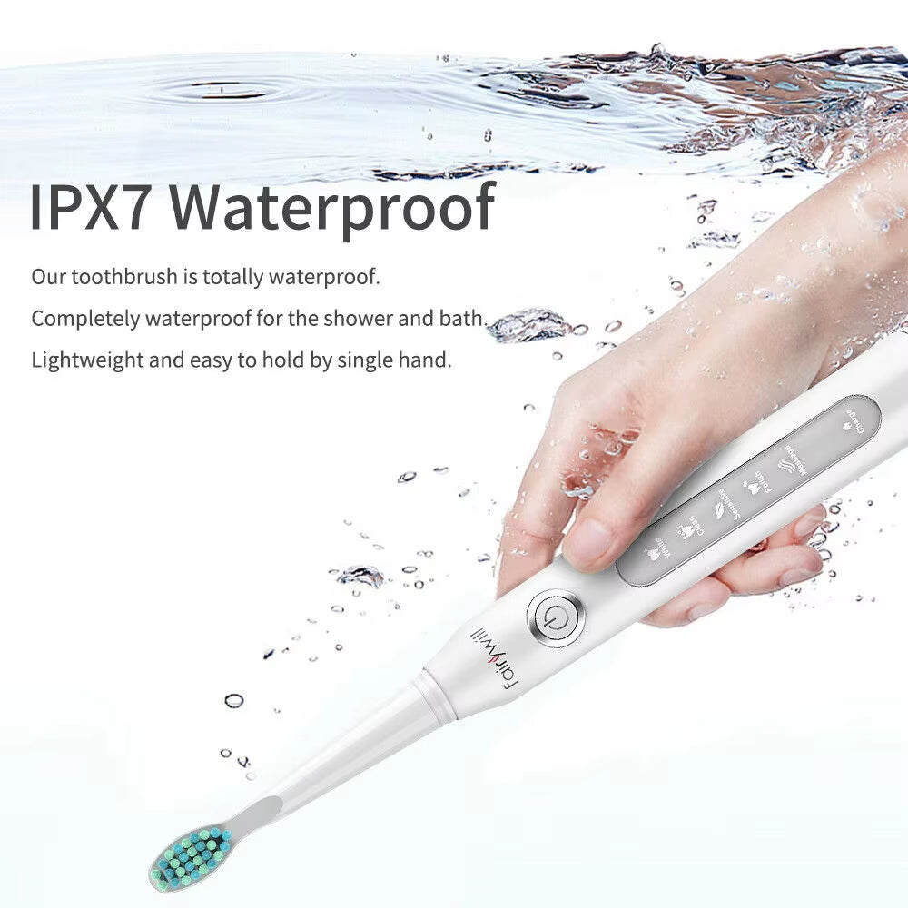 Fairywill Electric Sonic Toothbrush FW-D7 USB Charge Rechargeable Adult Waterproof Electronic Tooth Brushes Replacement Heads