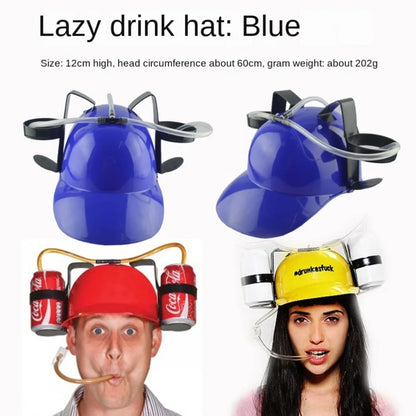 Birthday Party Outdoor Beer Hat Fast Delivery Lazy Creative Beer Beverage Hat Lazy Drinking Beverage Helmet Headgear