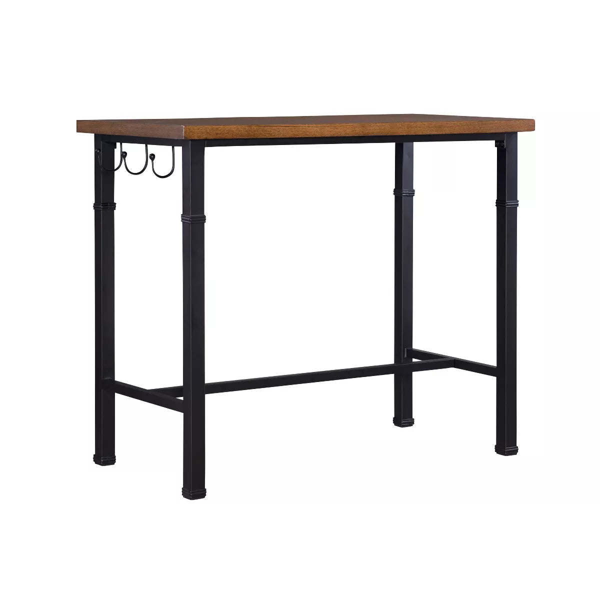 3-Piece Faux Leather Counter Height Pub Dining Set with Padded Seating and Wood/Metal Construction - grey